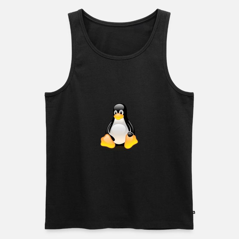 Linux - Männer Premium Bio Tank Top - Schwarz