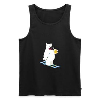 Bear Beer Sweet Ski, sport d'hiver, idée cadeau - Débardeur bio Premium Homme - noir - Devant - AI Model Male 178 light (178cm)