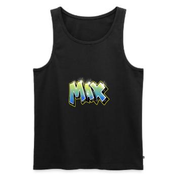 Graffiti max - Männer Premium Bio Tank Top - Schwarz - Vorne - AI Model Male 178 light (178cm)
