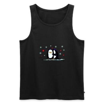 Amour de pingouin - Débardeur bio Premium Homme - noir - Devant - AI Model Male 178 light (178cm)