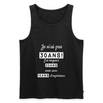 Cadeau anniversaire 30 ans humoristique - Débardeur bio Premium Homme - noir - Devant - Michal (187cm)