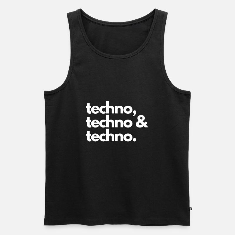 Techno, Techno & Techno - Männer Premium Bio Tank Top - Schwarz