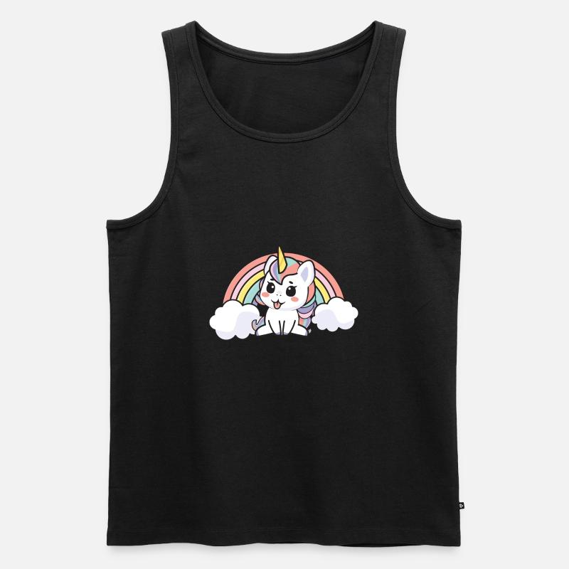 Süßes Einhorn - Männer Premium Bio Tank Top - Schwarz