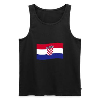 Drapeau Croatie Hrvatska pays Croatie décoration croate - Débardeur bio Premium Homme - noir - Devant - AI Model Male 178 light (178cm)