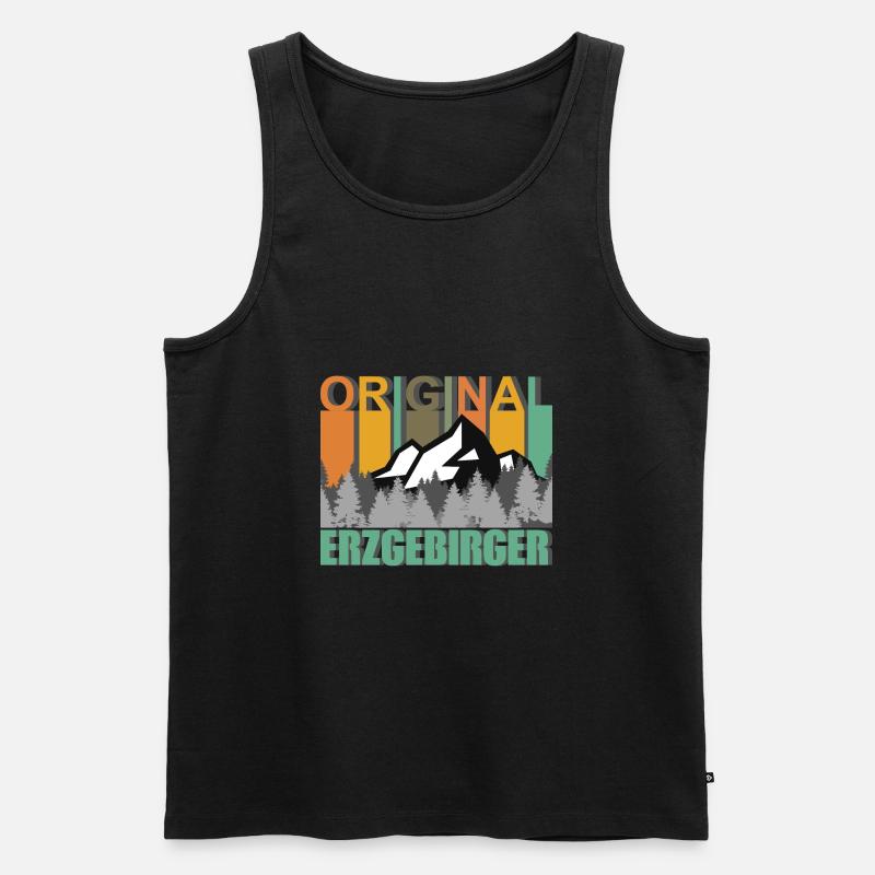 Original Erzgebirger - Männer Premium Bio Tank Top - Schwarz