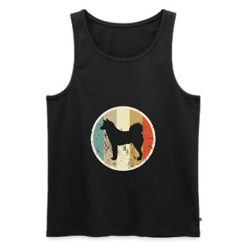 Laika (russische Hunderasse) - Männer Premium Bio Tank Top - Schwarz - Vorne - AI Model Male 178 light (178cm)