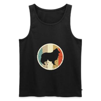 Shetland Sheepdog Sheltie - Männer Premium Bio Tank Top - Schwarz - Vorne - Michal (187cm)