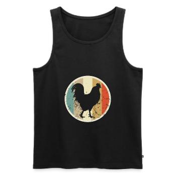 Hahn Gockel Geflügel - Männer Premium Bio Tank Top - Schwarz - Vorne - AI Model Male 178 light (178cm)