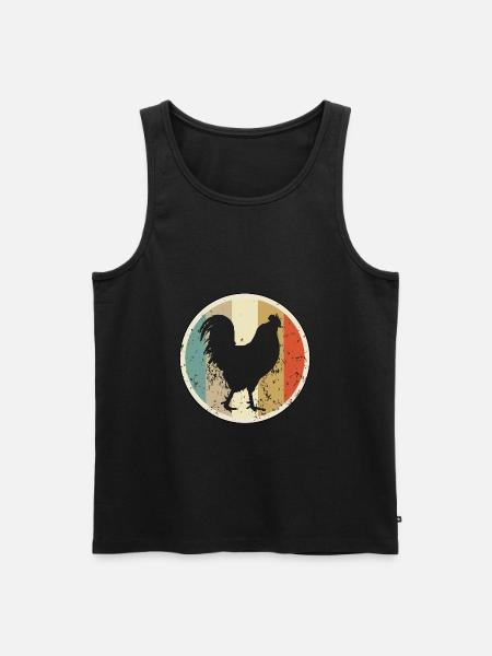 Hahn Gockel Geflügel - Männer Premium Bio Tank Top - Schwarz