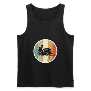 Rasenmähen Mähen Rasentraktor Rasenmäher - Männer Premium Bio Tank Top - Schwarz - Vorne - AI Model Male 178 light (178cm)
