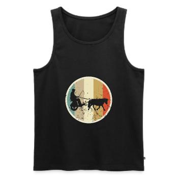 Pferdekutsche Kutsche Kutscher Pferdekarren - Männer Premium Bio Tank Top - Schwarz - Vorne - AI Model Male 178 light (178cm)