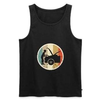 KFZ Mechaniker Schrauber Mechatroniker Werkstatt - Männer Premium Bio Tank Top - Schwarz - Vorne - Michal (187cm)