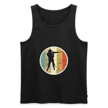 Sportschützin mit Gewehr Langwaffe - Männer Premium Bio Tank Top - Schwarz - Vorne - AI Model Male 178 light (178cm)