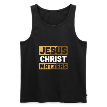 Christian Proverbs - Men's Premium Organic Tank Top - black - Front - Michal (187cm)