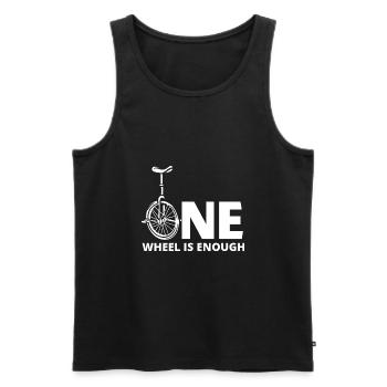 unicycling one wheel is enough - Men's Premium Organic Tank Top - black - Front - Michal (187cm)