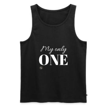 My only ONE by BV - Männer Premium Bio Tank Top - Schwarz - Vorne - AI Model Male 178 light (178cm)