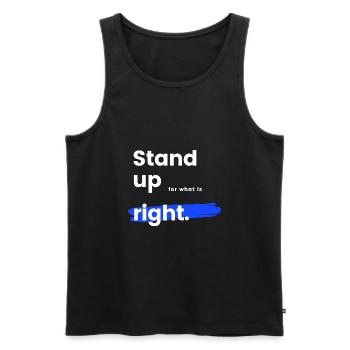 Stand up - Männer Premium Bio Tank Top - Schwarz - Vorne - AI Model Male 178 light (178cm)