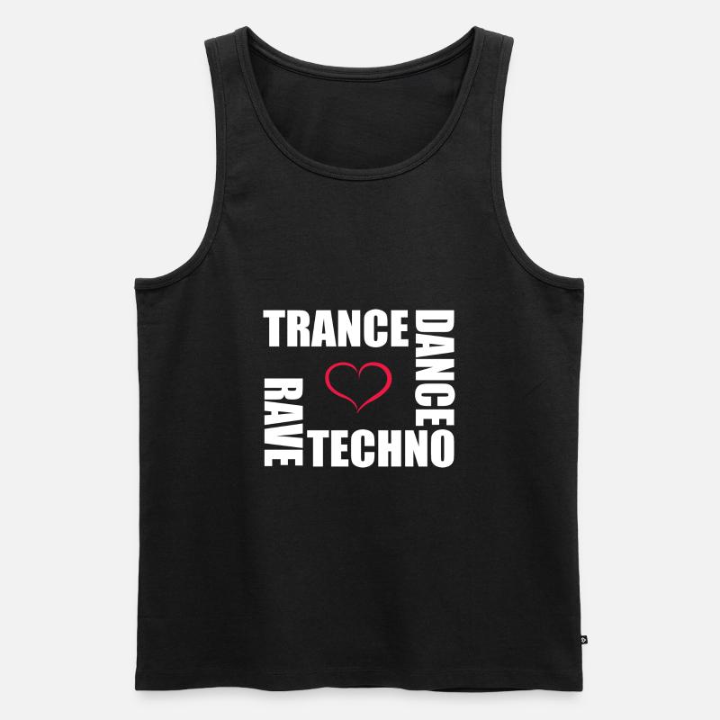 techno dance trance rave - Débardeur bio Premium Homme - noir