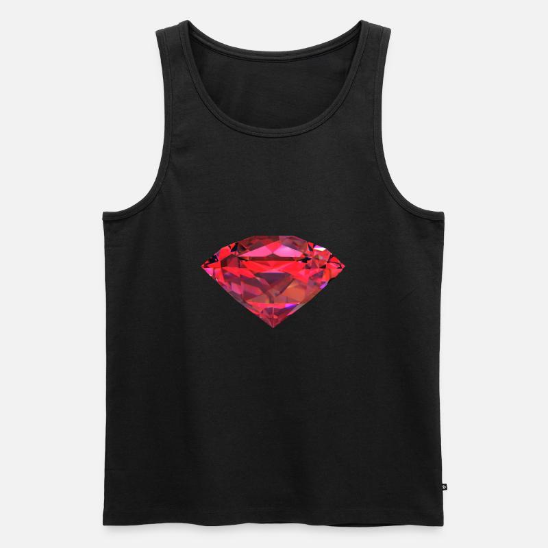 Rötlicher Rubin - Männer Premium Bio Tank Top - Schwarz