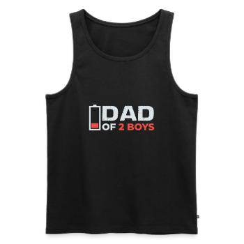 Papa de 2 fils Fête des pères Père Fils Partenaire Look - Débardeur bio Premium Homme - noir - Devant - Michal (187cm)