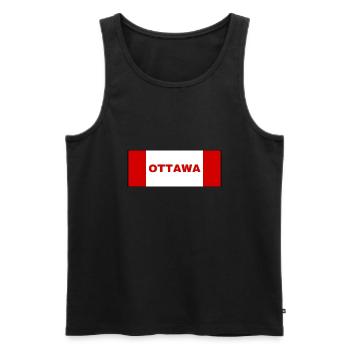 Ottawa aux couleurs du drapeau canadien - Débardeur bio Premium Homme - noir - Devant - AI Model Male 178 light (178cm)