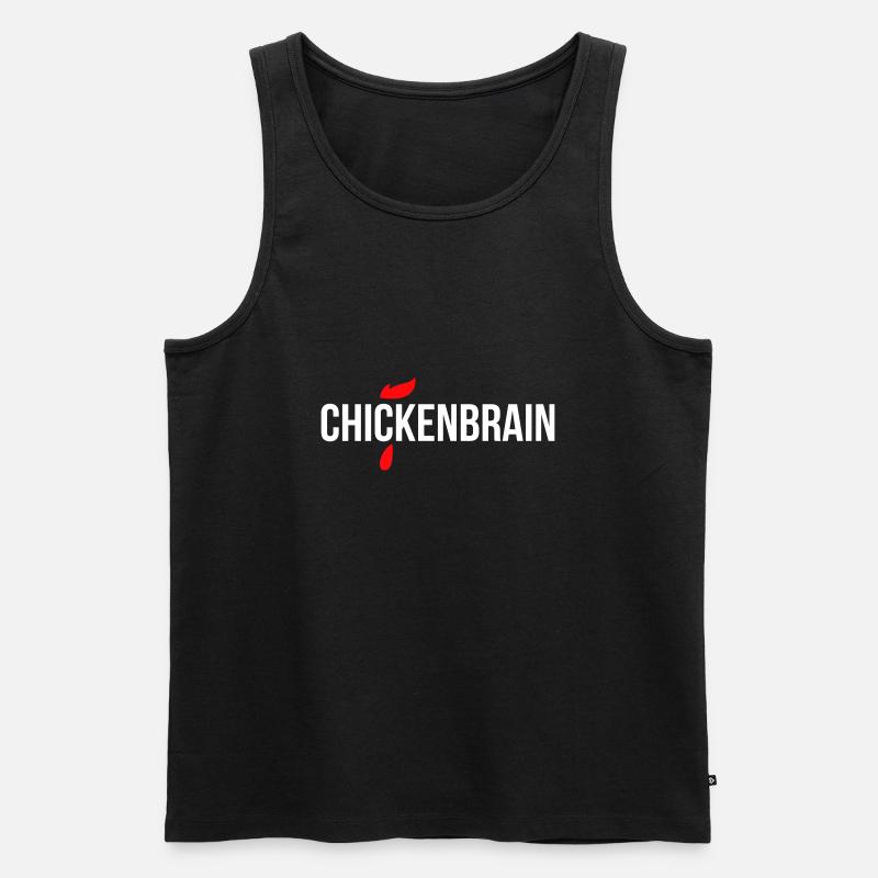 Chickenbrain - Männer Premium Bio Tank Top - Schwarz