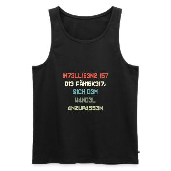 Die Fähigkeit sich dem Wandel anzupassen - Männer Premium Bio Tank Top - Schwarz - Vorne - AI Model Male 178 light (178cm)