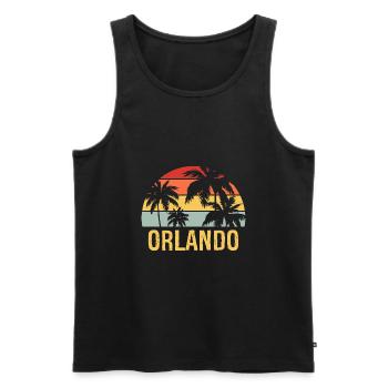 Orlando Florida - Men's Premium Organic Tank Top - black - Front - AI Model Male 178 light (178cm)