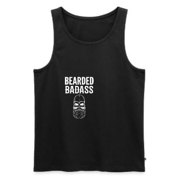 Bearded Badass Composed Person Poison - Men's Premium Organic Tank Top - black - Front - AI Model Male 178 light (178cm)