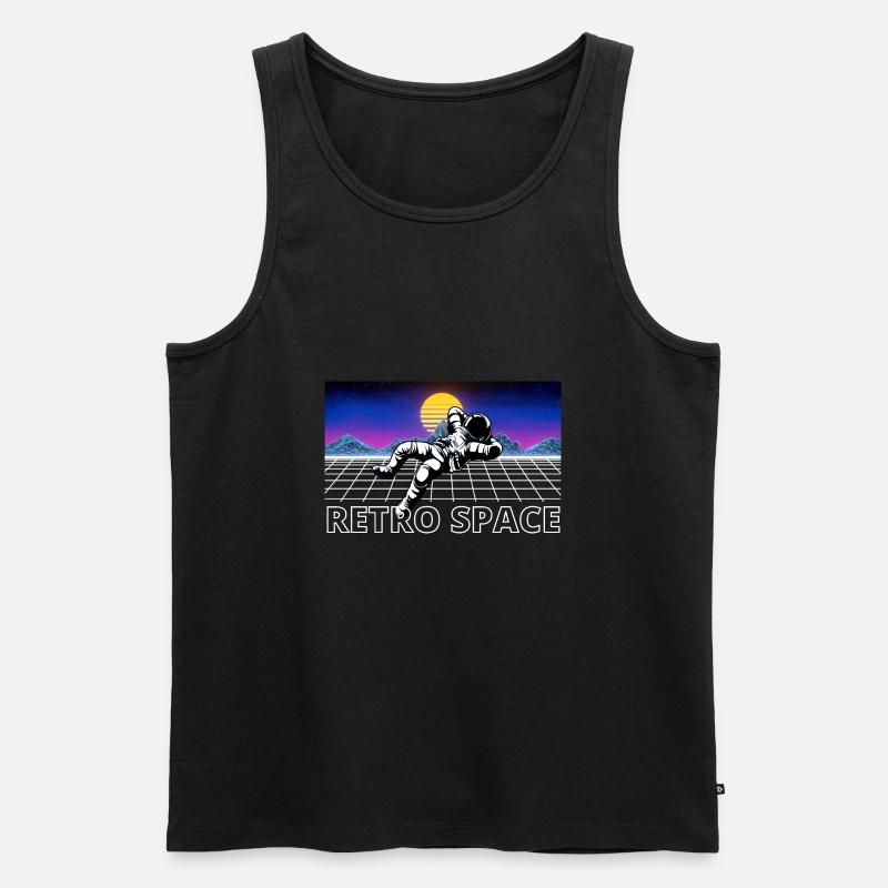 Retro Space Design - Männer Premium Bio Tank Top - Schwarz