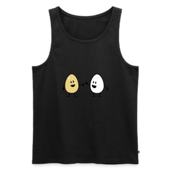 eggs - Männer Premium Bio Tank Top - Schwarz - Vorne - AI Model Male 178 light (178cm)