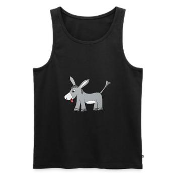 Esel - Männer Premium Bio Tank Top - Schwarz - Vorne - AI Model Male 178 light (178cm)