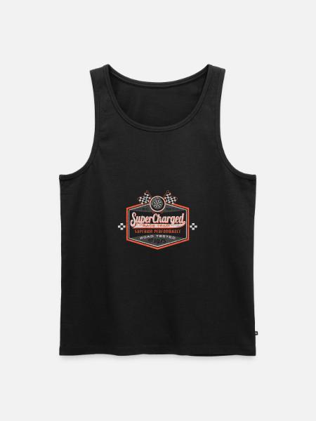 Super Charged - Men's Premium Organic Tank Top - black