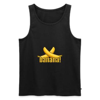 banana! - Männer Premium Bio Tank Top - Schwarz - Vorne - Michal (187cm)