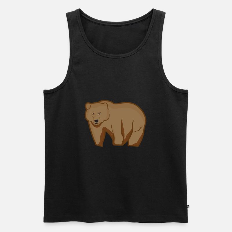 Grizzly Bär - Männer Premium Bio Tank Top - Schwarz
