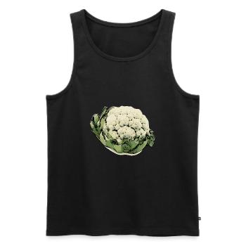 Blumenkohl Pop-Art - Männer Premium Bio Tank Top - Schwarz - Vorne - AI Model Male 178 light (178cm)