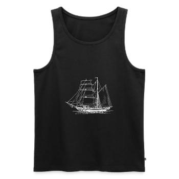 Bateau voilier - Débardeur bio Premium Homme - noir - Devant - Michal (187cm)