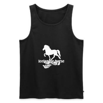 Icelandic Horse: Icelandic Horse Horse Pony Merch - Men's Premium Organic Tank Top - black - Front - AI Model Male 178 light (178cm)