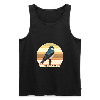 Swallow bird bird nature animal ornithologist - Men's Premium Organic Tank Top - black - Front - AI Model Male 178 light (178cm)