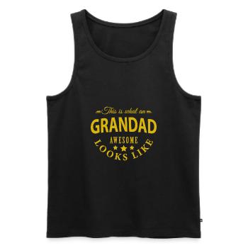 grand-père génial. - Débardeur bio Premium Homme - noir - Devant - Michal (187cm)