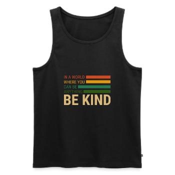 be kind - Men's Premium Organic Tank Top - black - Front - AI Model Male 178 light (178cm)