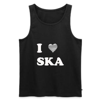 Ska t-shirt gift gift idea music ragga - Men's Premium Organic Tank Top - black - Front - AI Model Male 178 light (178cm)