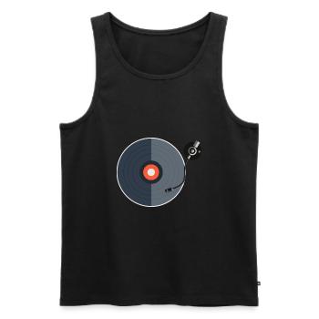 turntable - Männer Premium Bio Tank Top - Schwarz - Vorne - Michal (187cm)