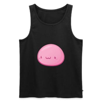 Cute Kawaii Pink Japanese Mochi - Men's Premium Organic Tank Top - black - Front - Michal (187cm)