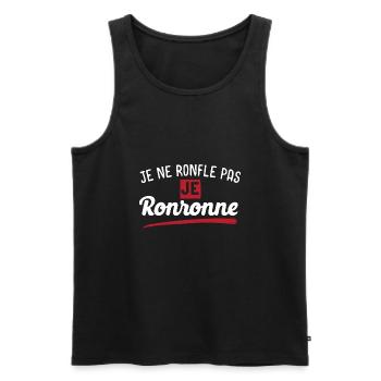 Je ne ronfle pas Cadeau humour personnalisé - Débardeur bio Premium Homme - noir - Devant - AI Model Male 178 light (178cm)