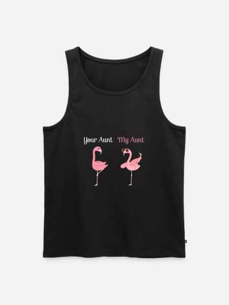 Flamingo tante din tante min tante - Herre Premium økologisk tanktop - sort