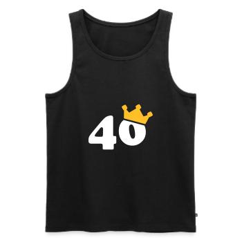 40 couronne 40 anniversaire 40 ans - Débardeur bio Premium Homme - noir - Devant - AI Model Male 178 light (178cm)