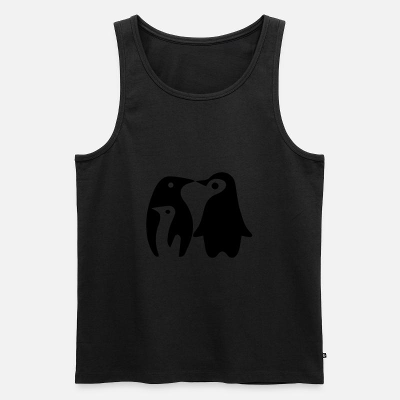 Pinguine - Männer Premium Bio Tank Top - Schwarz