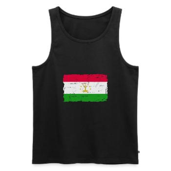 Flag of Tajikistan - Tadschikistan Flagge - Men's Premium Organic Tank Top - black - Front - AI Model Male 178 light (178cm)