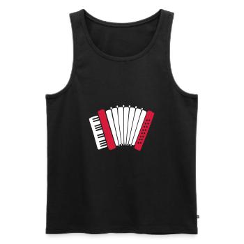Akkordeon - Männer Premium Bio Tank Top - Schwarz - Vorne - AI Model Male 178 light (178cm)